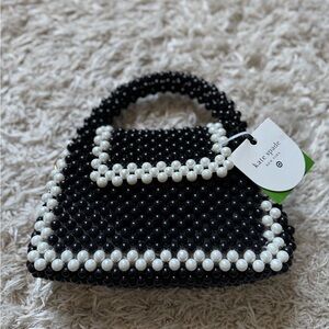 Kate Spade Black and White Beaded Mini Bag
